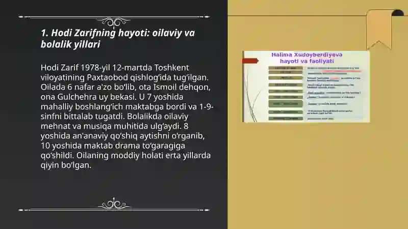 Hodi Zarifning hayoti va ijodiy faoliyati 3