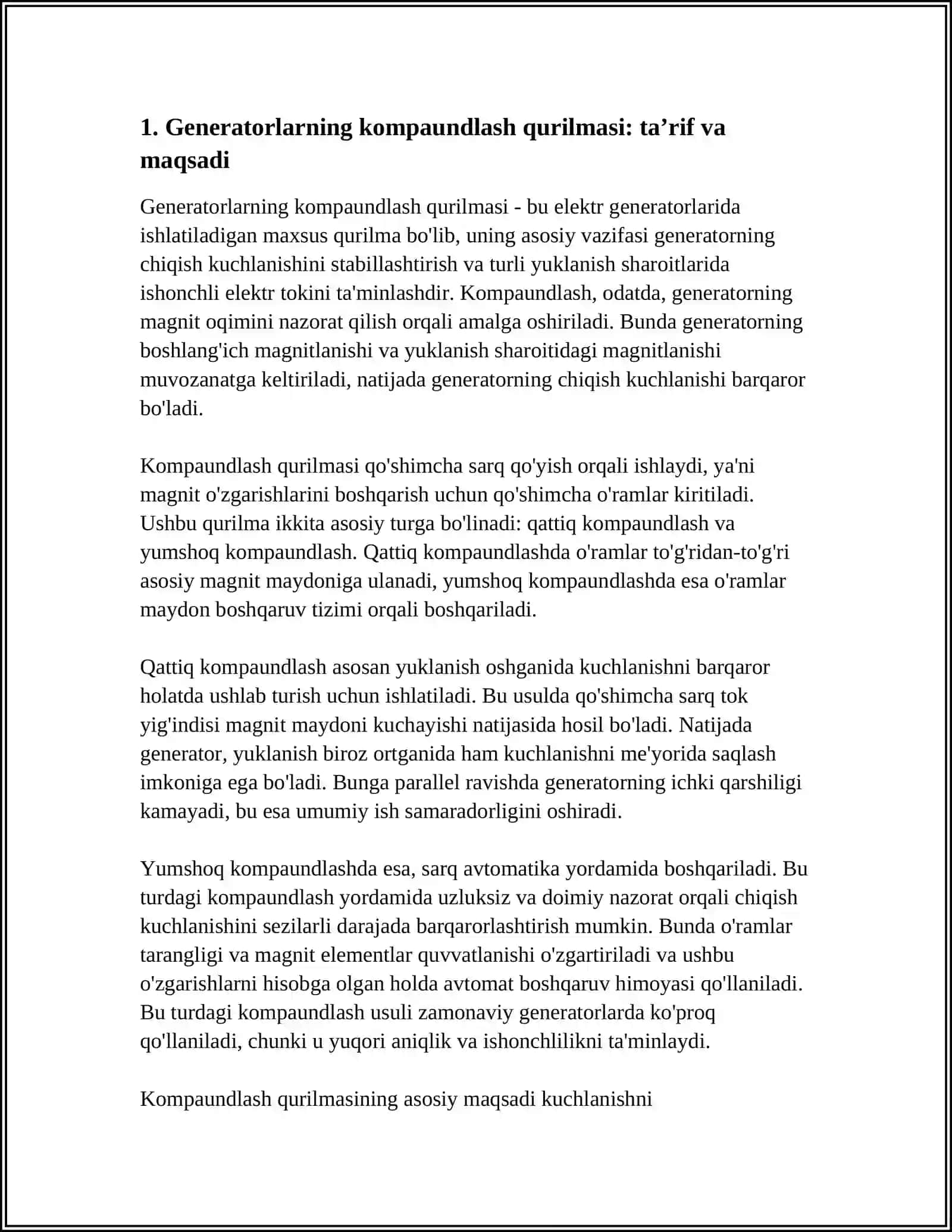 GENERATORLARNING KOMPAUNDLASH QURILMASI 3