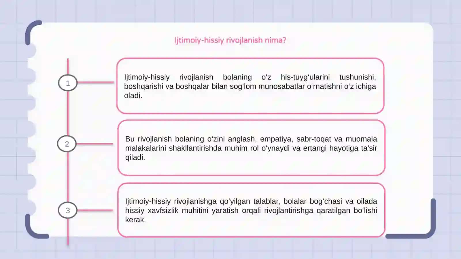 Ijtimoiy-hissiy rivojlanish va unga qoʻyilgan talablar 3