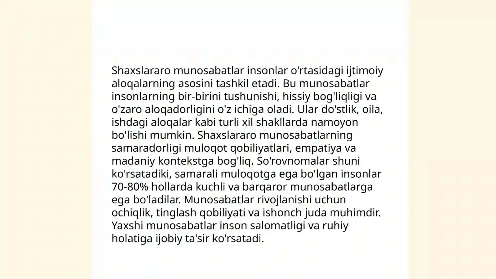 Shaxslararo munosabat 3