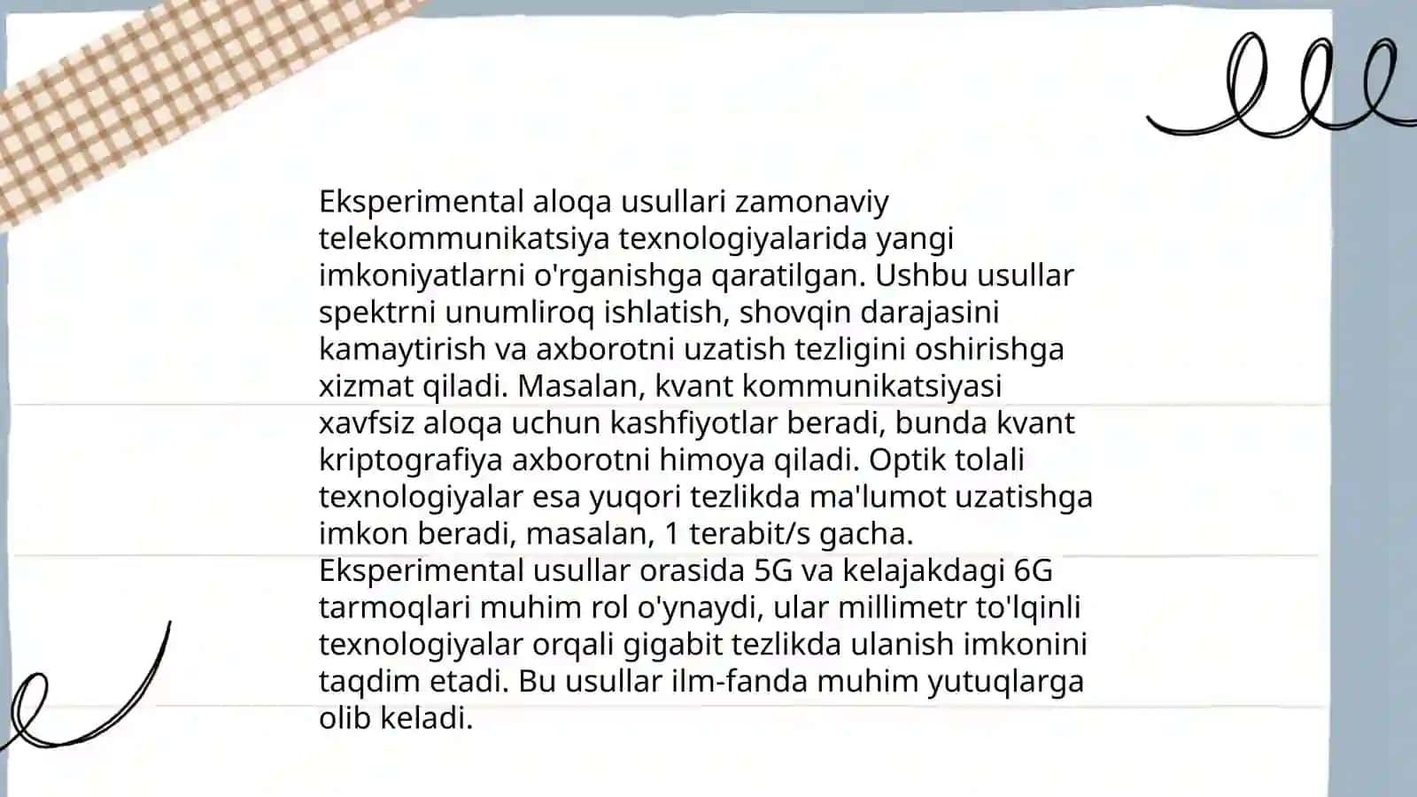Eksperimental aloqa 3