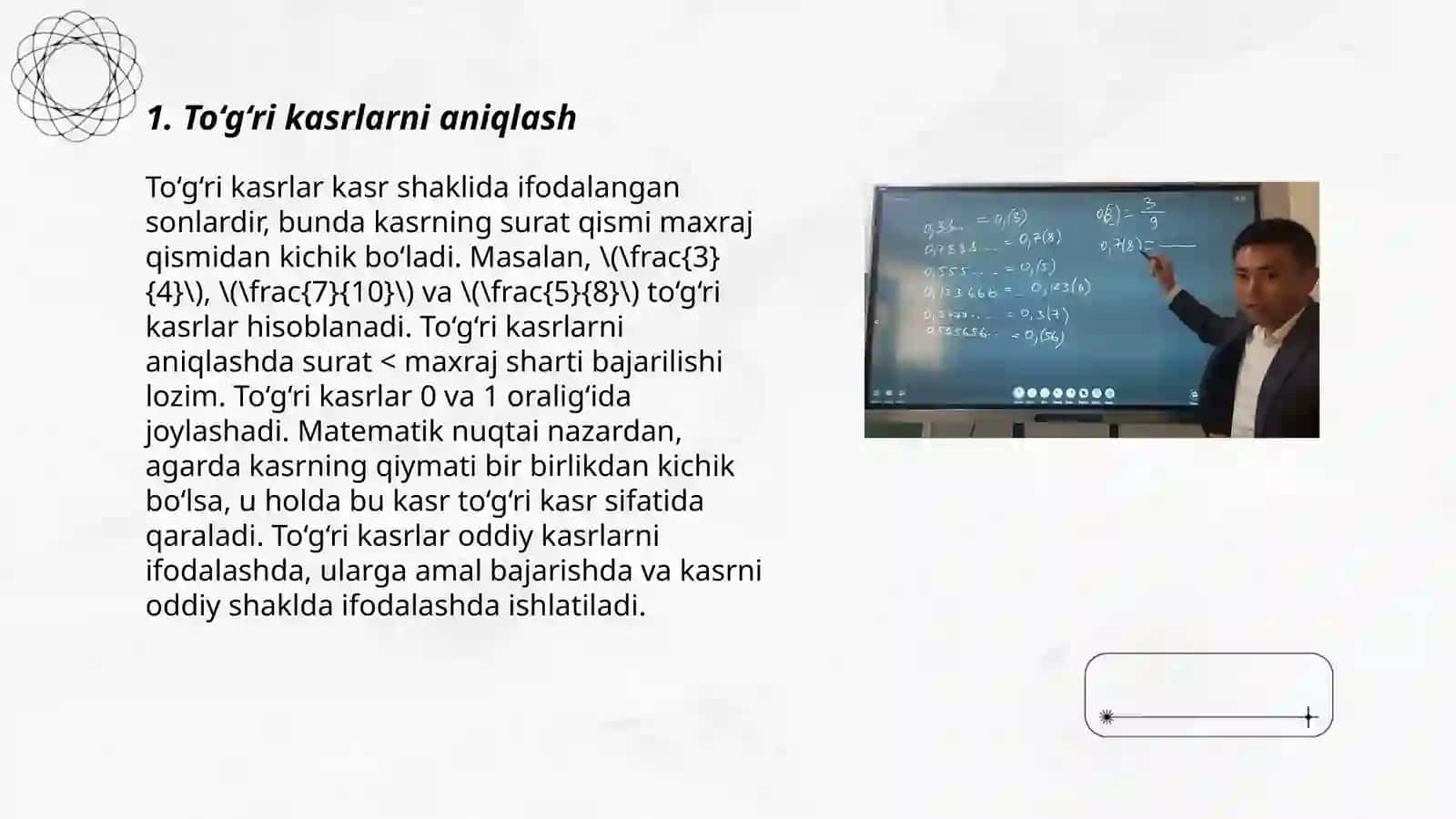 To‘g‘ri kasrni noto‘g‘ri kasrga ko‘paytirish 3