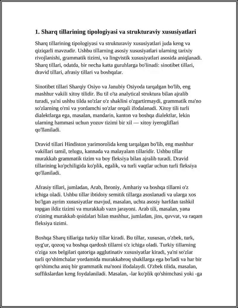 Sharqshunoslik va Tilshunoslik Referat 3