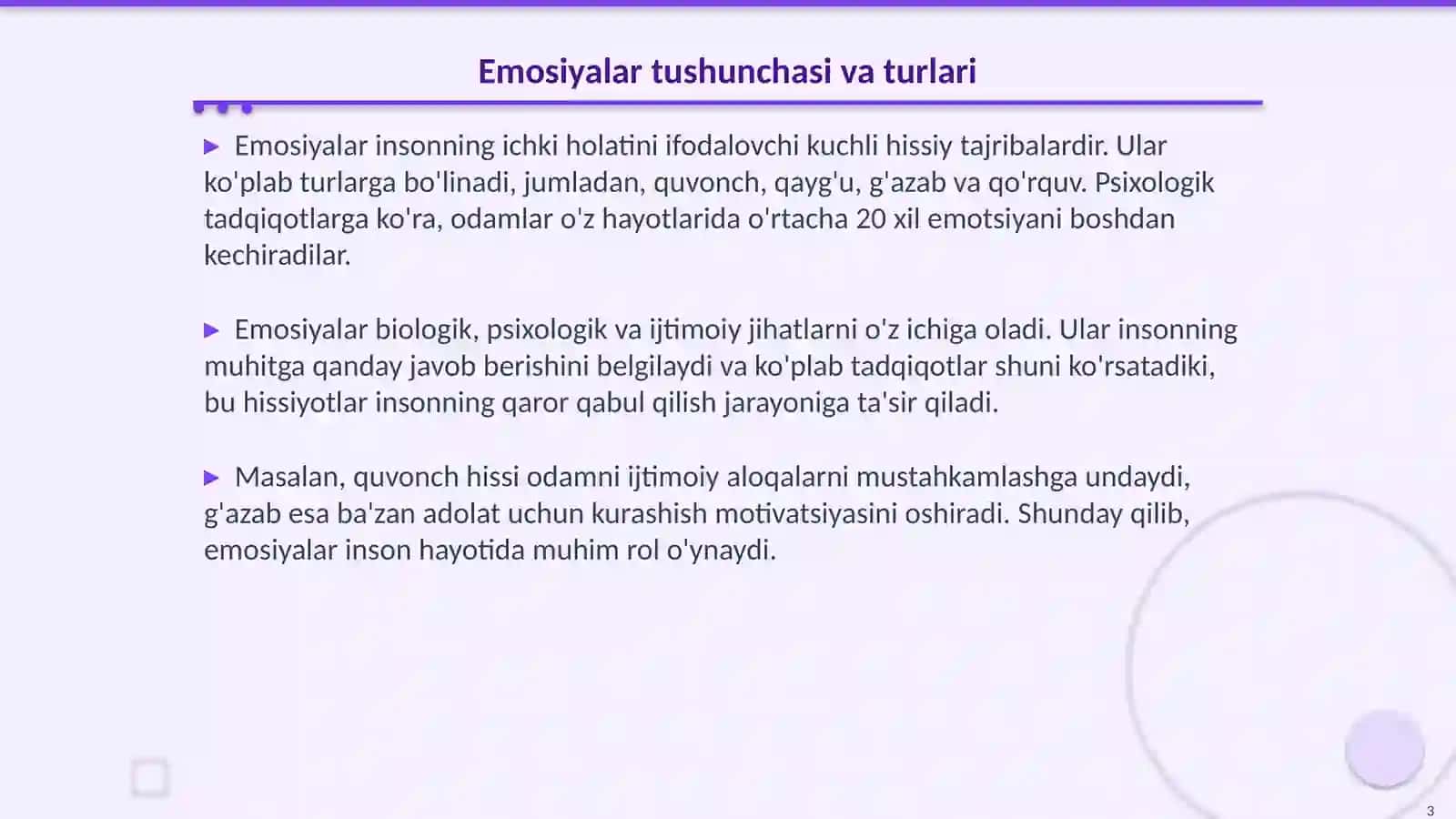 Emosiyalar va emotsional holatlar 3
