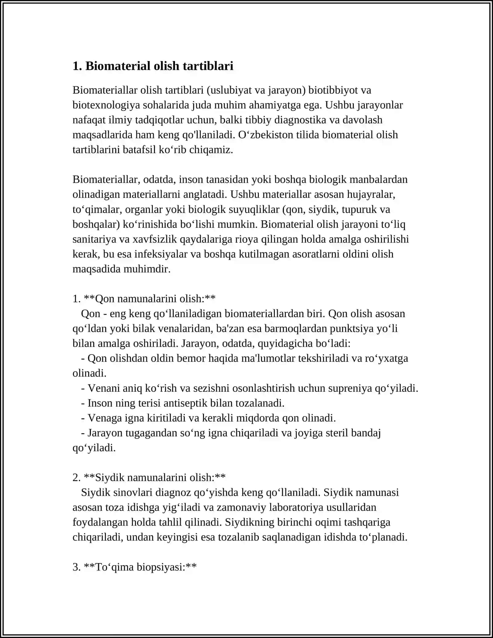 Biomaterial olish tartiblari 3