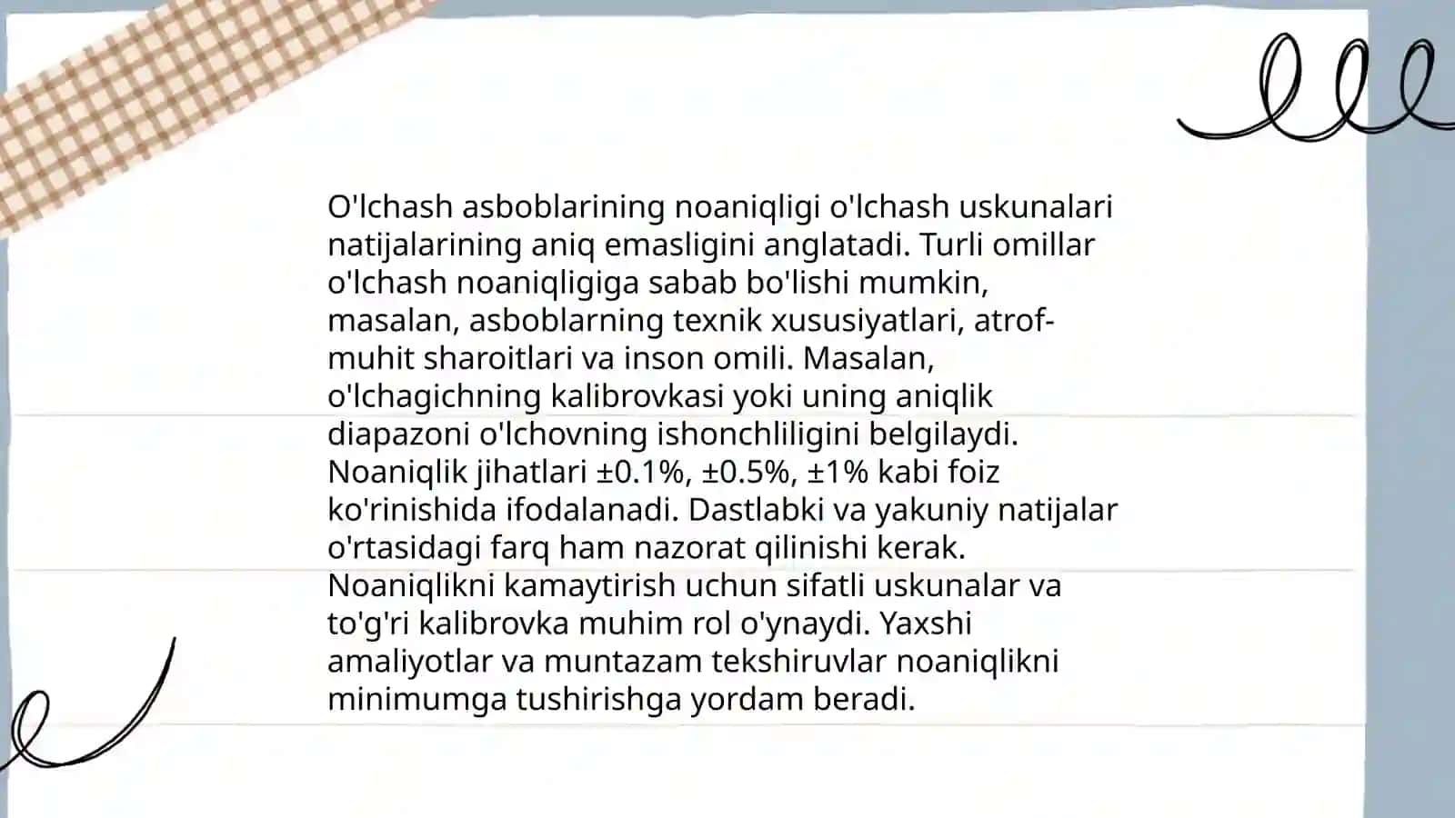 O'lchash asboblarining noaniqligi 3