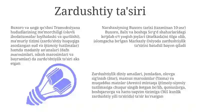 Narshaxiyning “Buxoro tarixi” asaridan slayd 3
