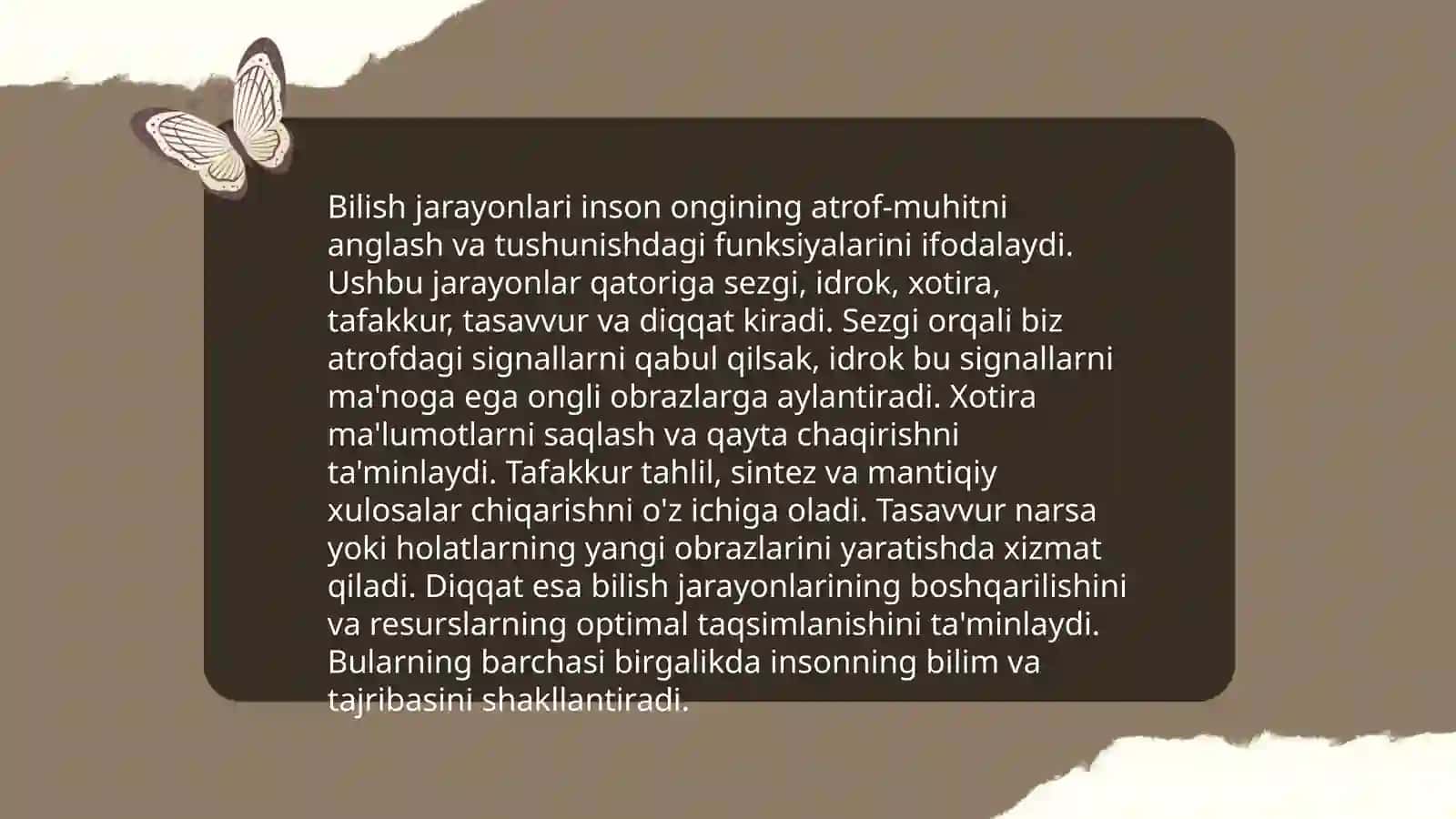 Bilish jarayonlari.Sezgi va idrok haqida 3