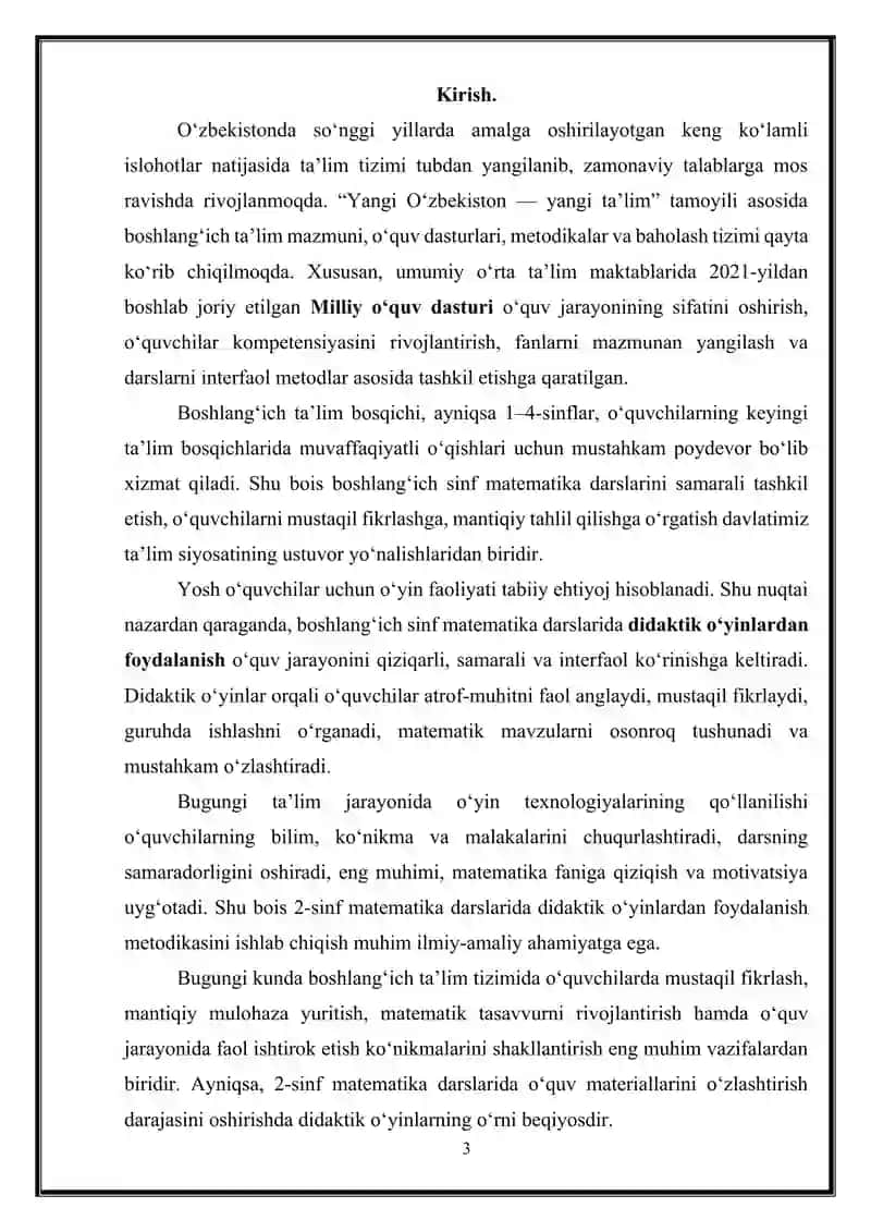MATEMATIKA O‘QITISH METODIKASI 3