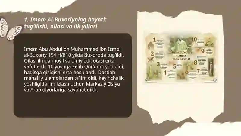 Imom Al - Buxoriyning Hayoti 3