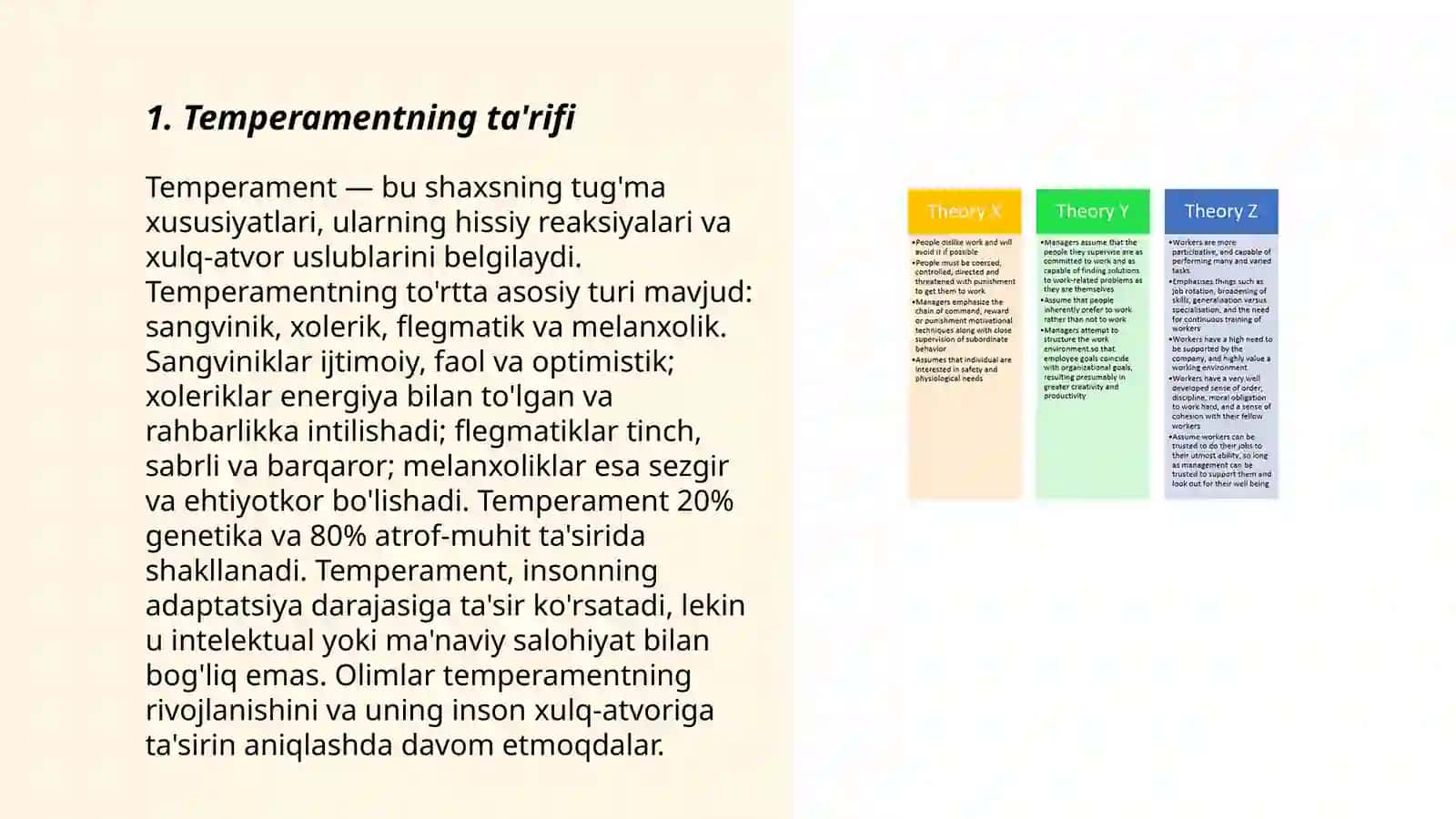Temprament va uning nazariyasi 3