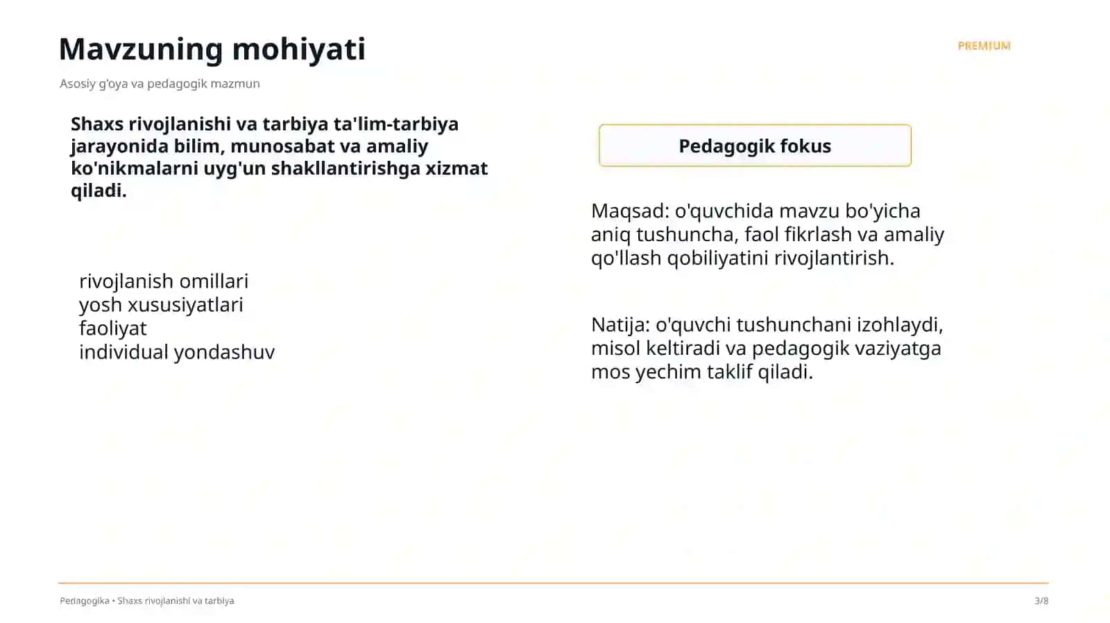 Shaxs rivojlanishi va tarbiya 3