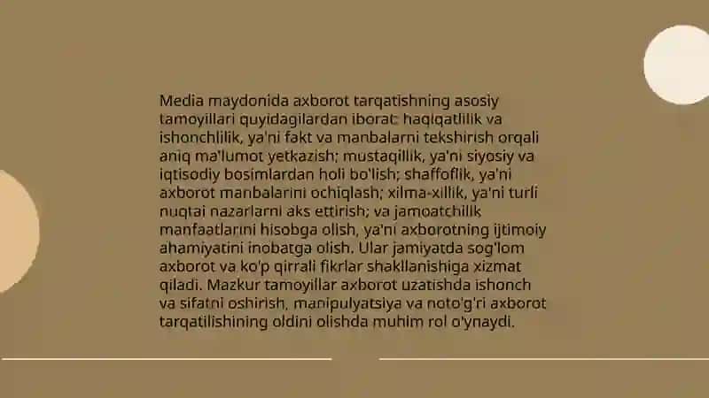 Media maydonda axborot tarqatish madaniyati 3