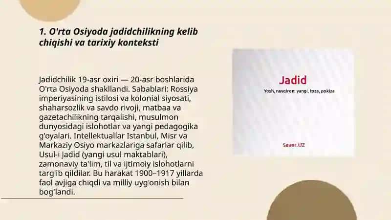 O'rta Osiyoda jadidchilik va uning namoyondalari! 3