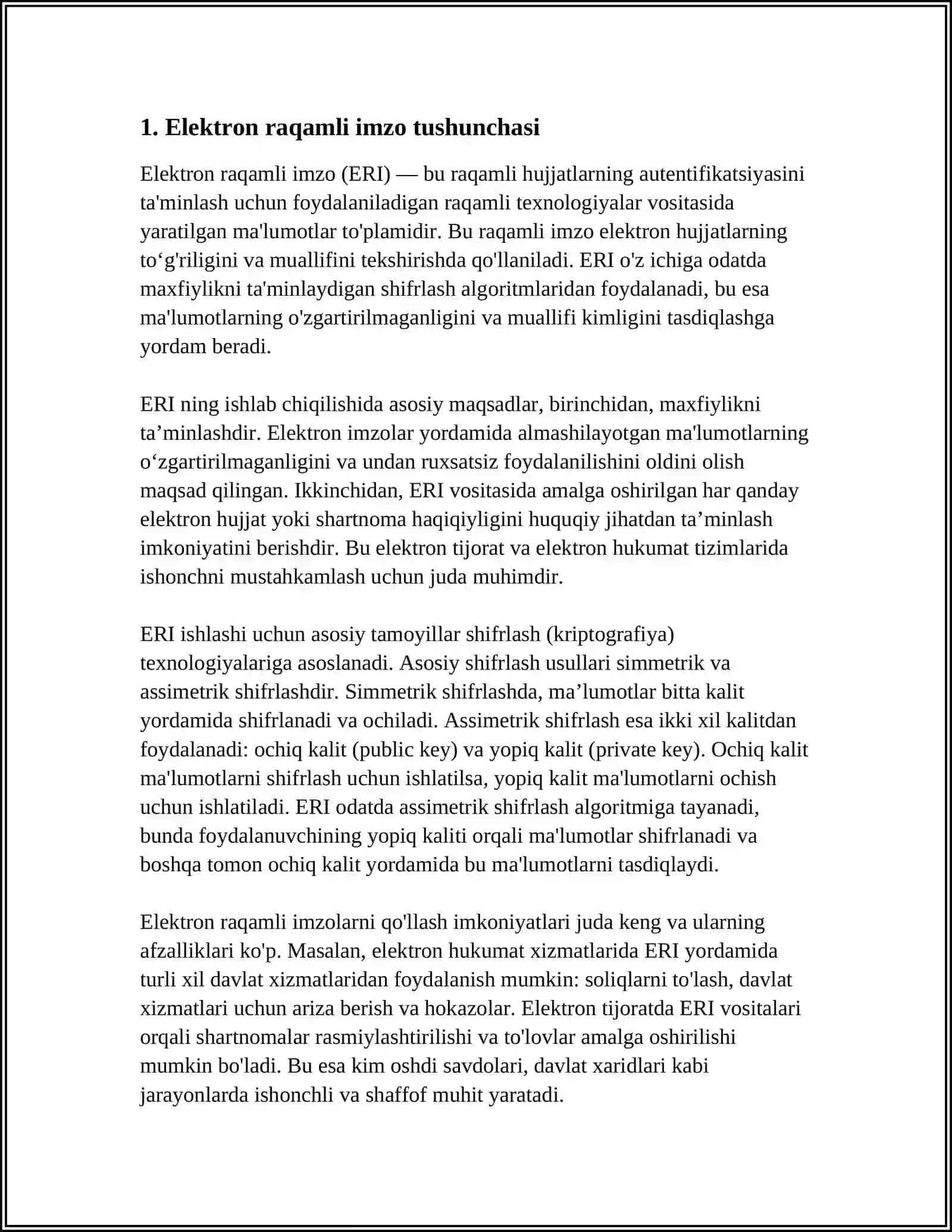 XORIJIY DAVLATLARNING ELEKTRON RAQAMLI IMZO ALGARITIMLAR TAHLILI 3
