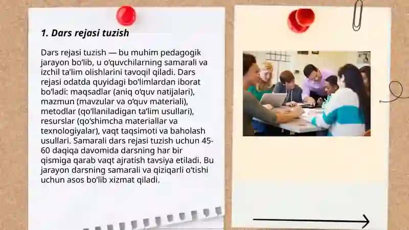 Dars rejasi tuzish 3