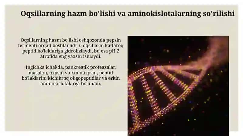 Oqsillarning biokimyoviy o'zgarishi 3