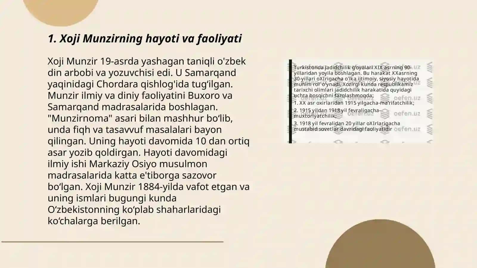 Xoji Munzinning Turkiston jadidchilik harakatida tutgan òrni 3