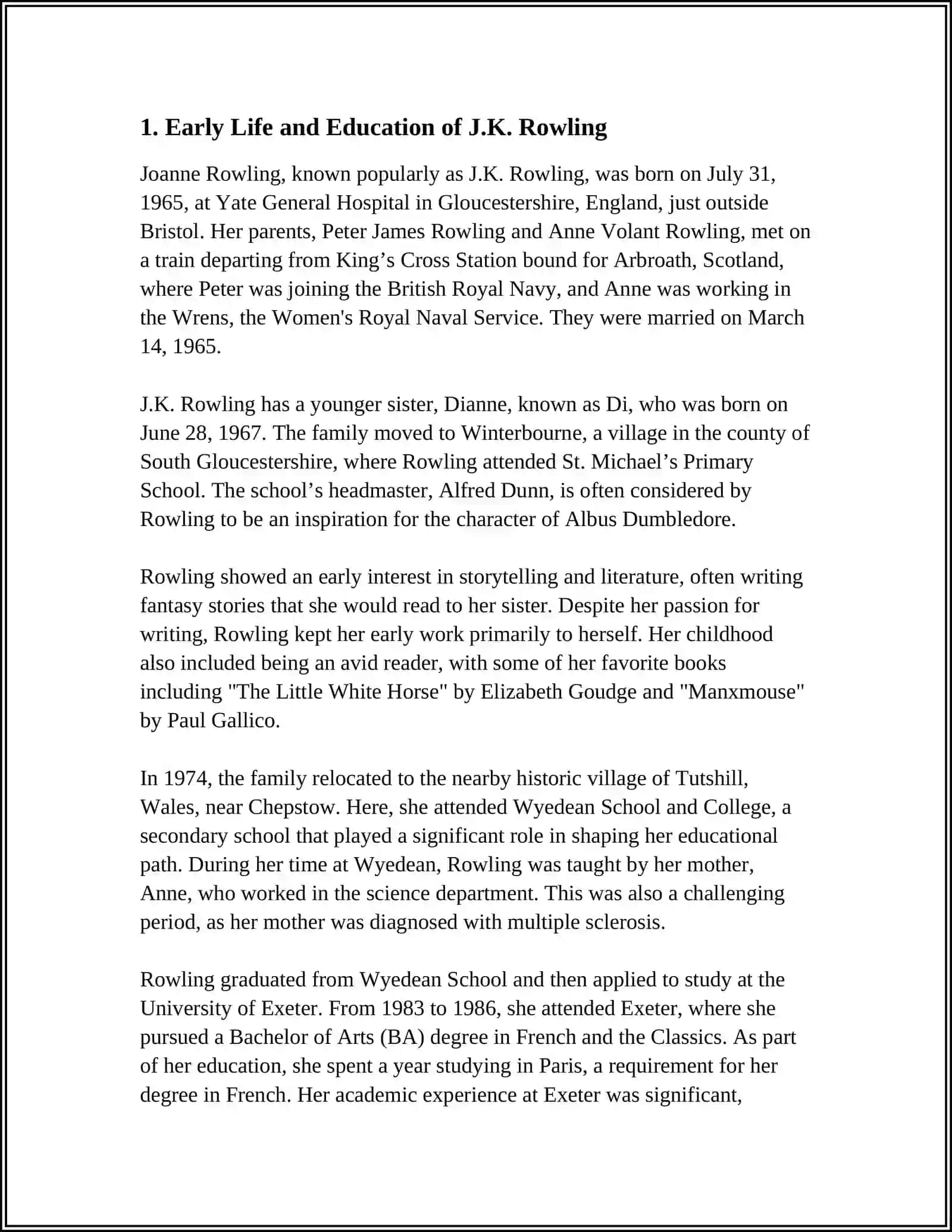 LIFE AND WORK OF JOAN KETLIN ROWLING AND WRITTEN WORKS 3