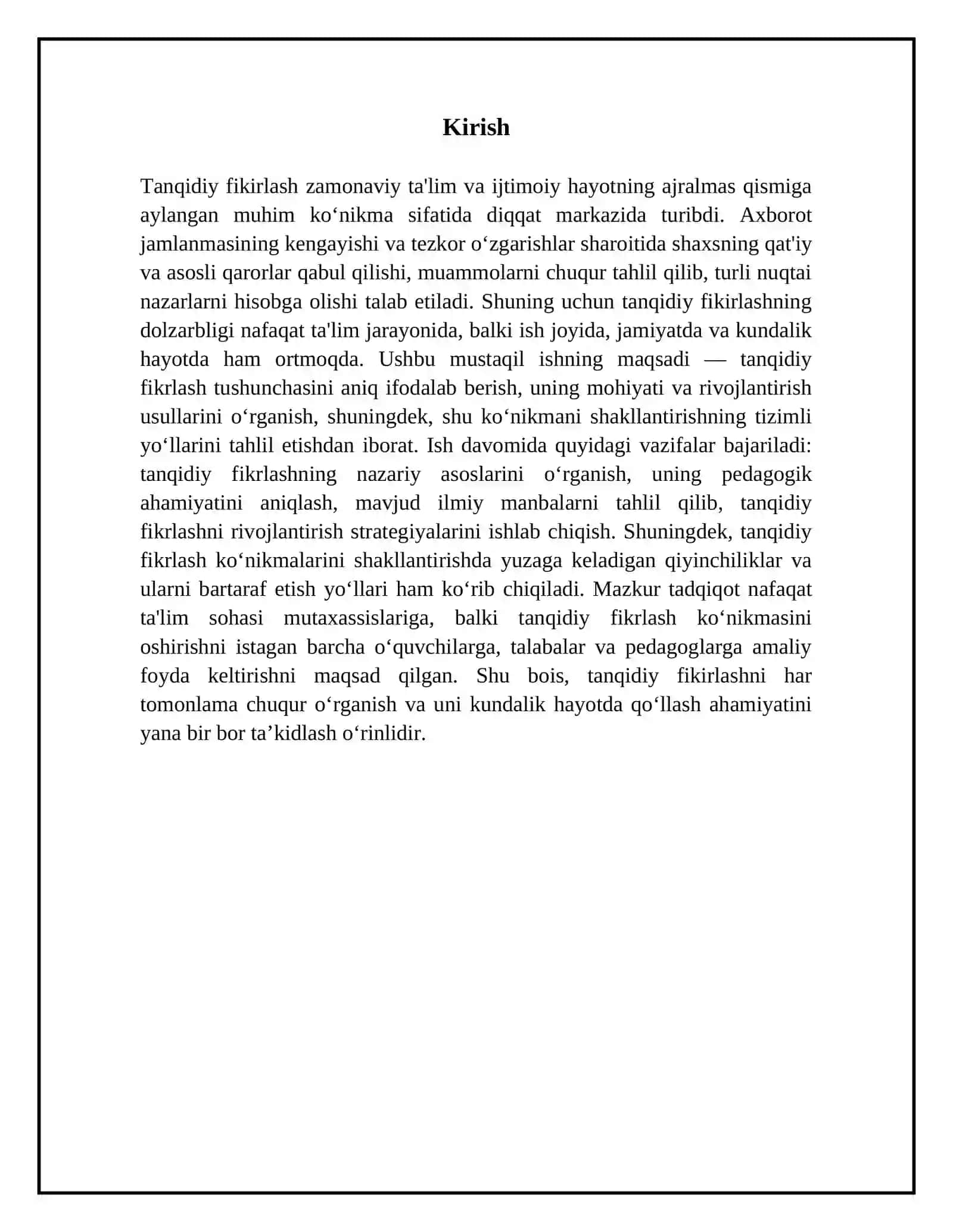 Tanqidiy fikirlash 3