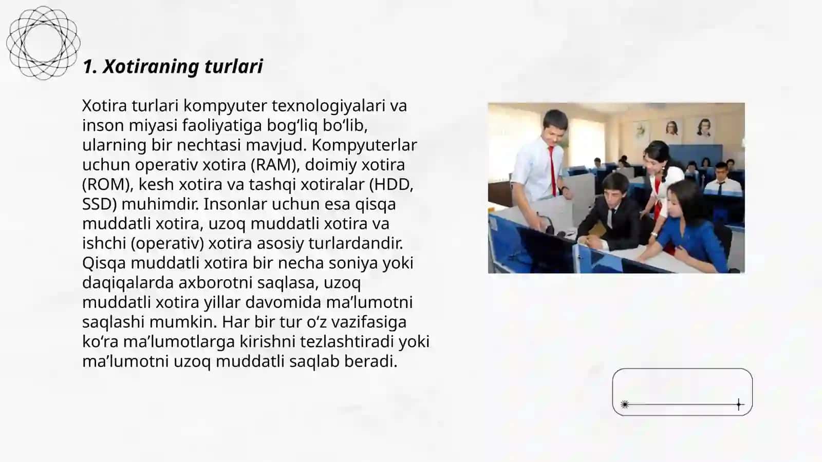 Xotira turlari va uning jarayonlari 3