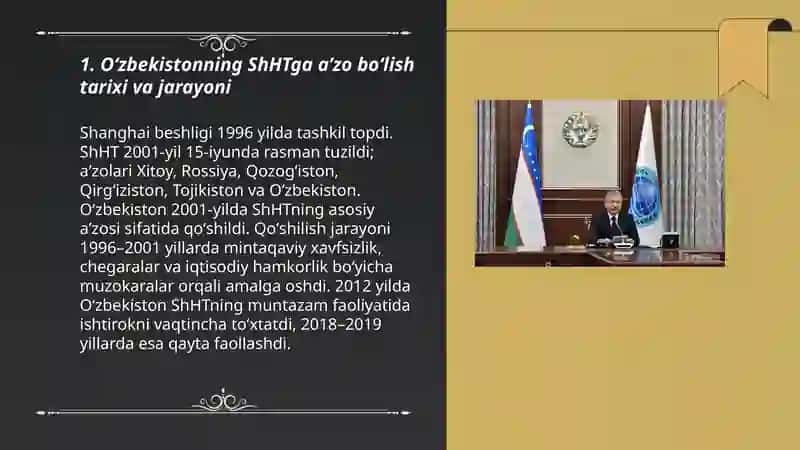 O'zbekistonning ShHTga a'zo bo'lish tarixi va jarayoni 3