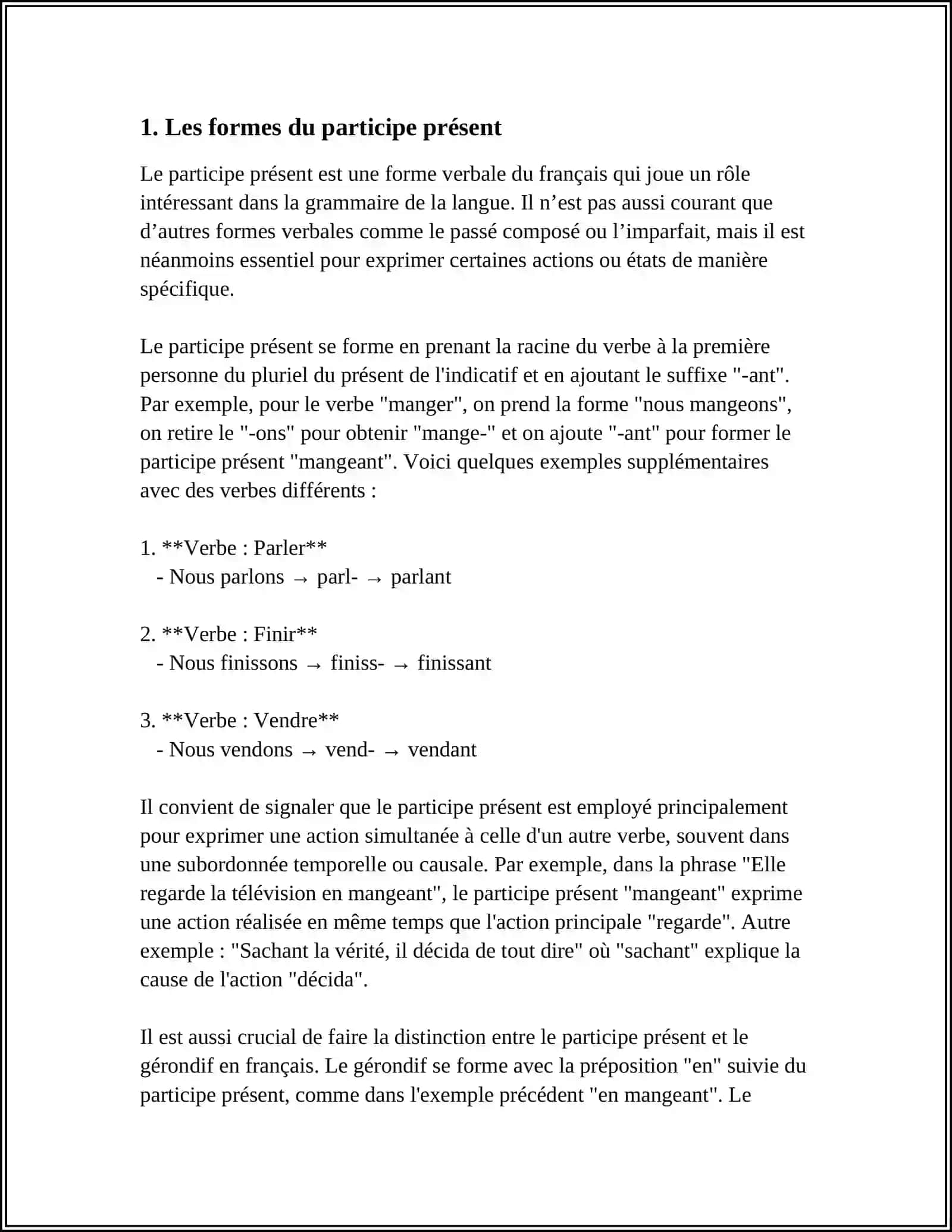 PARTICIPE PRESENT ADJECTIF VERBAL ET GERONDIF 3