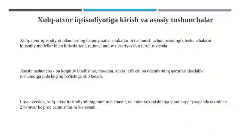Xulq-atvor iqtisodiyoti 3