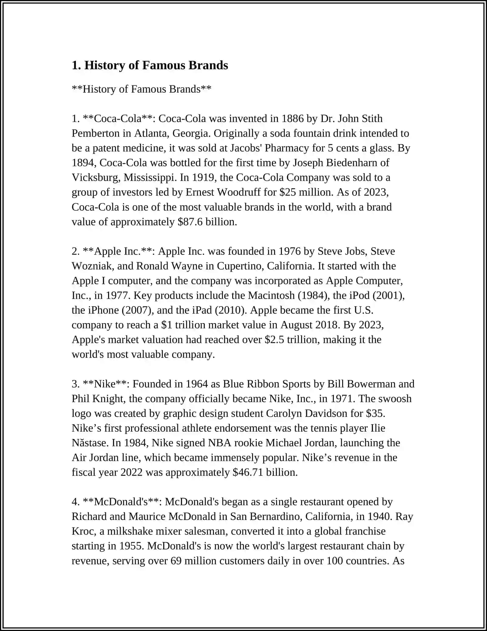 History of Famous Brands 3