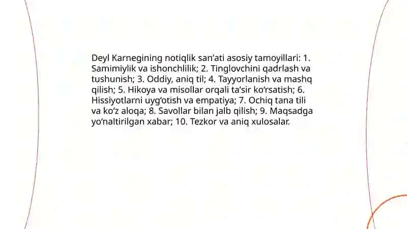 Deyl Karnegining notiqlik sanʼati haqidagi qarashlari 3