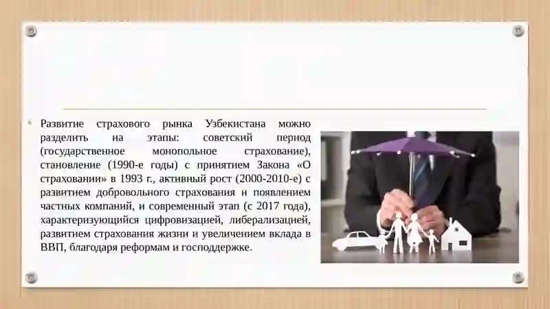 Этапы развития страхового рынка Узбекистана. 3