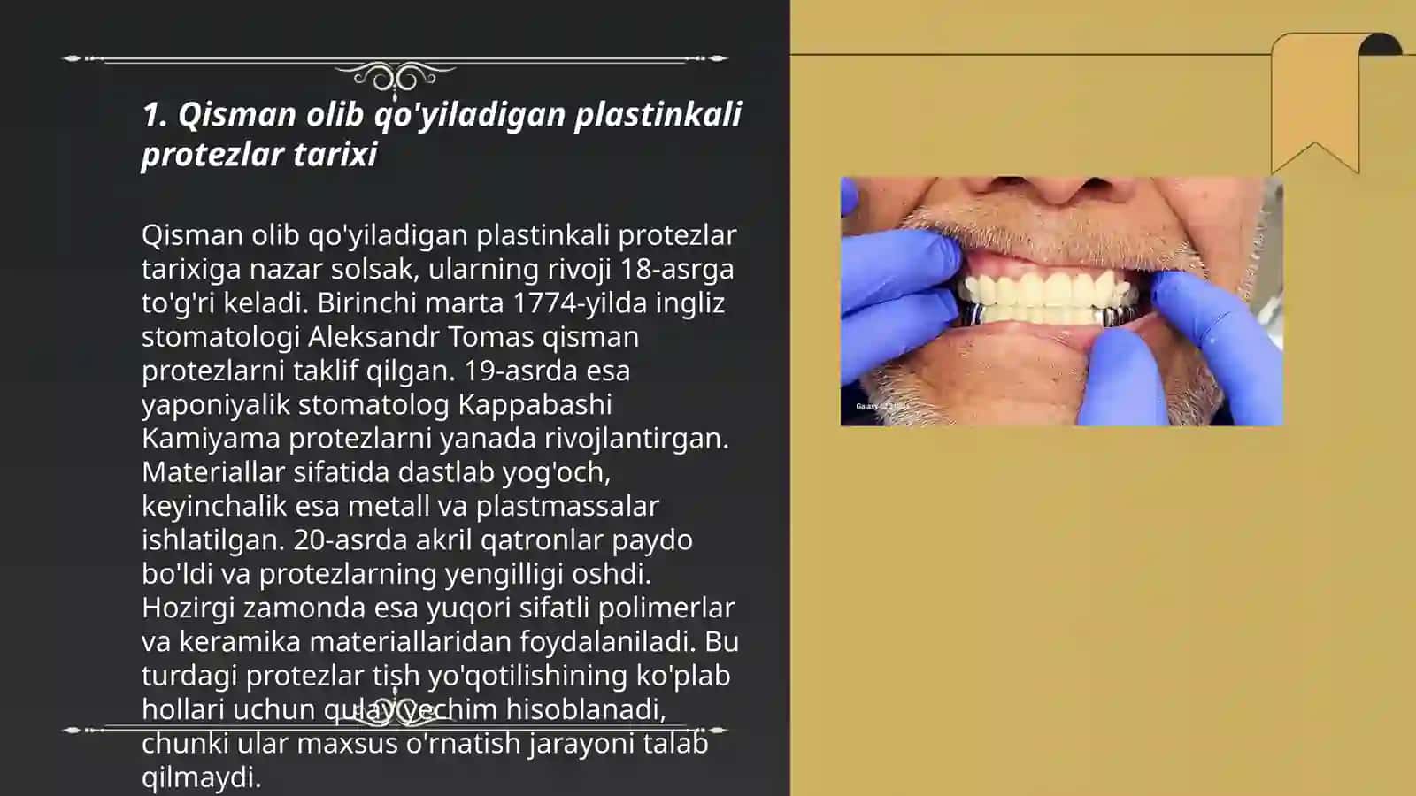 Qisman olib qo'yiladigan plastinkali protezlar tarixi 3