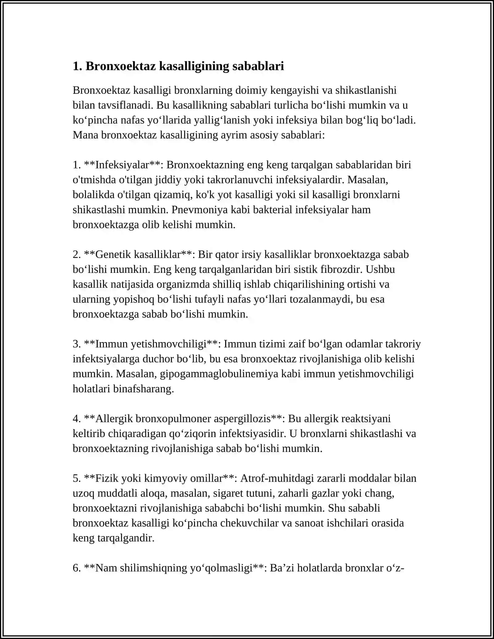 BRONXOEKTAZ KASALLIGI 3
