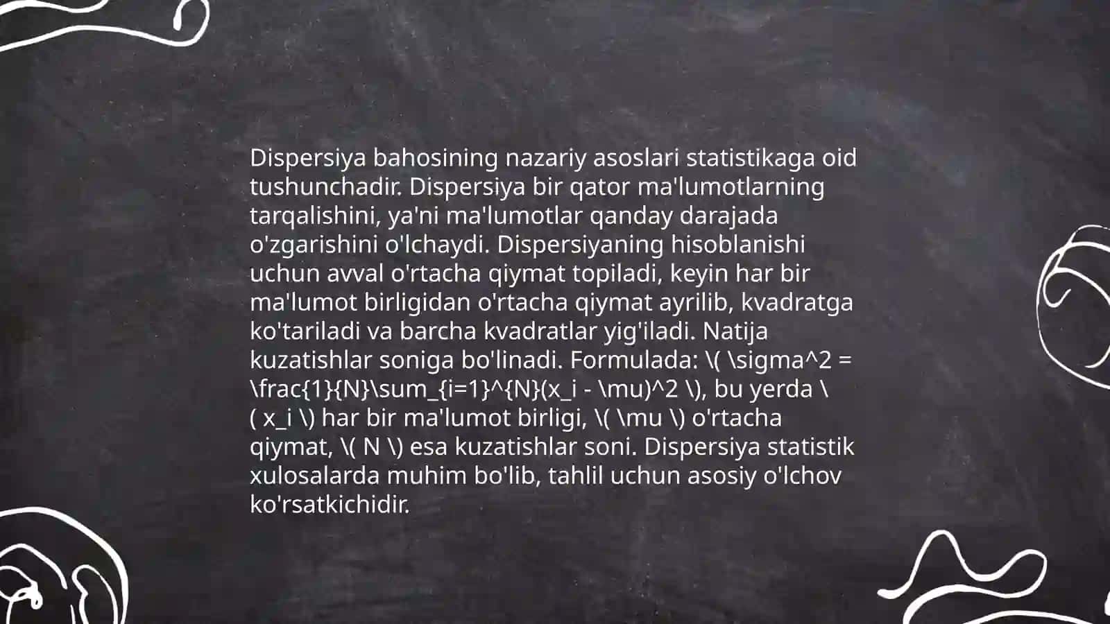 Dispersiya bahosining nazariy asoslari 3