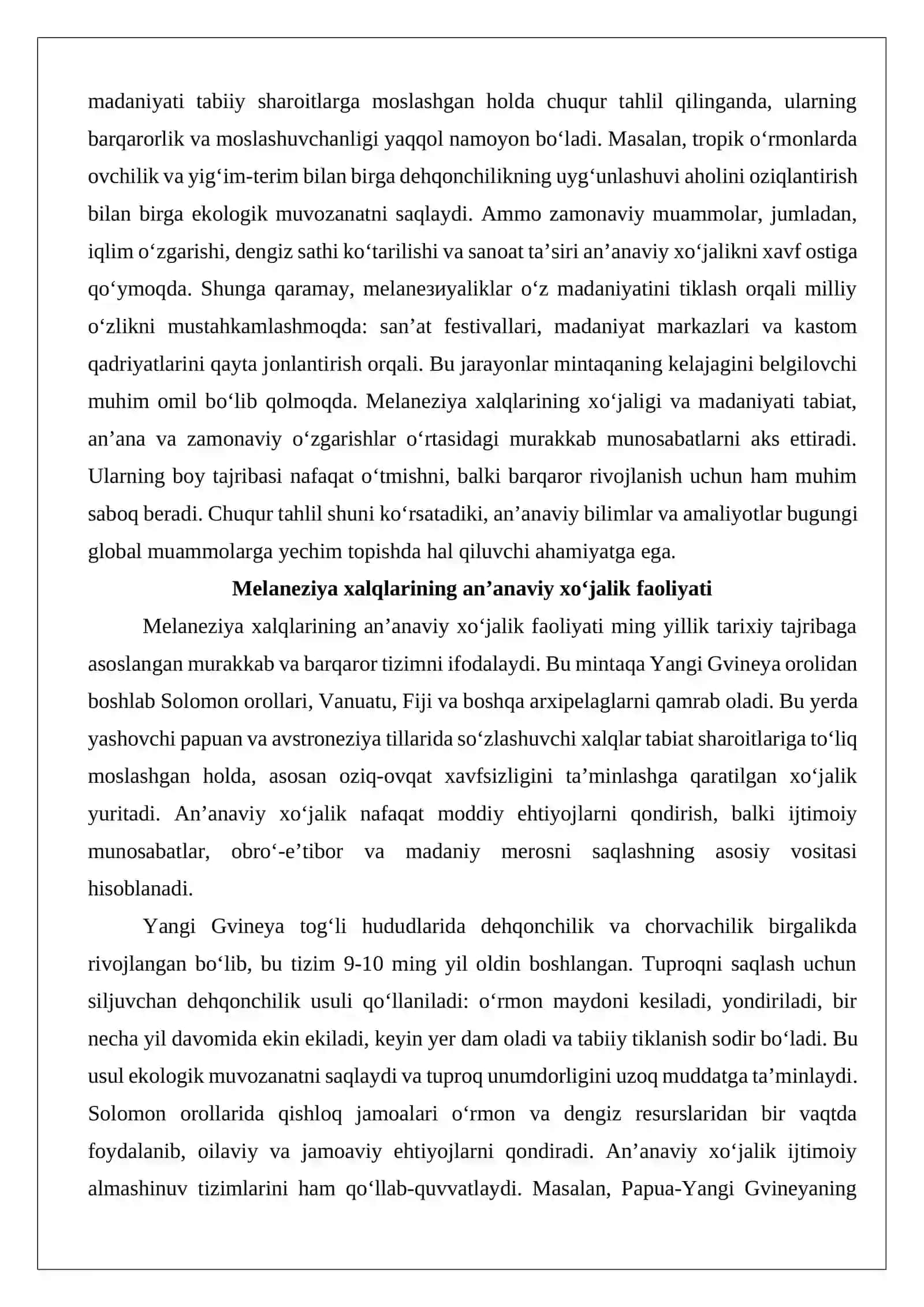 Melaneziya xalqlari xoʻjaligi va madaniyati 3