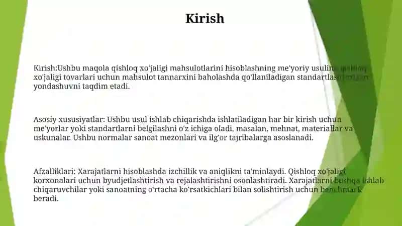 Mаhsulоt Tаnnаrхini Kаlkulyatsiya Qilishning Nоrmаtiv Usuli 3