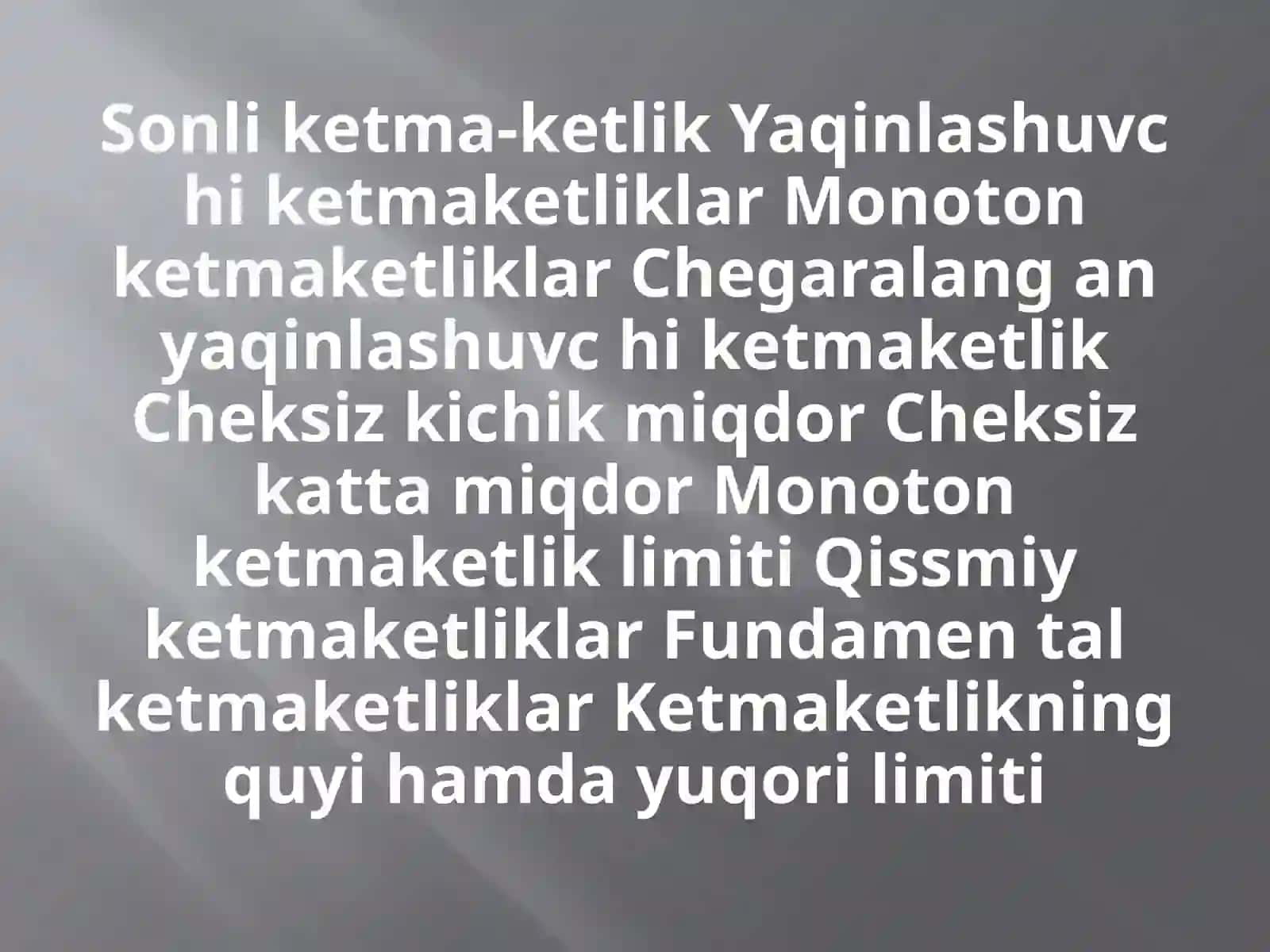 Matematika Analizi Fanidan Mustaqilishi 3