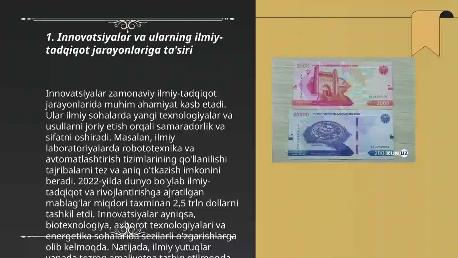 Novatsiya va innovatsiyalar hozirgi zamon ilmiy tadqiqotlarining tarkibiy qismi sifatida 3