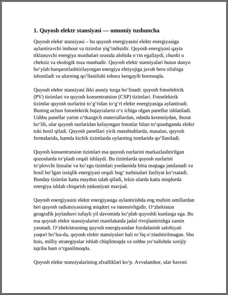 QUYOSH ELEKTR STANSIYALARI 3