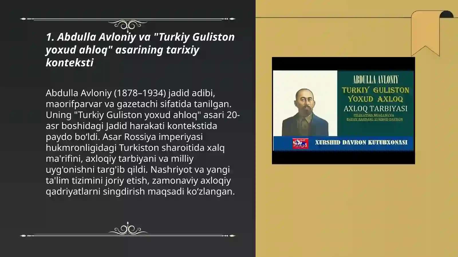 Turkiy Guliston yoxud ahloq 3