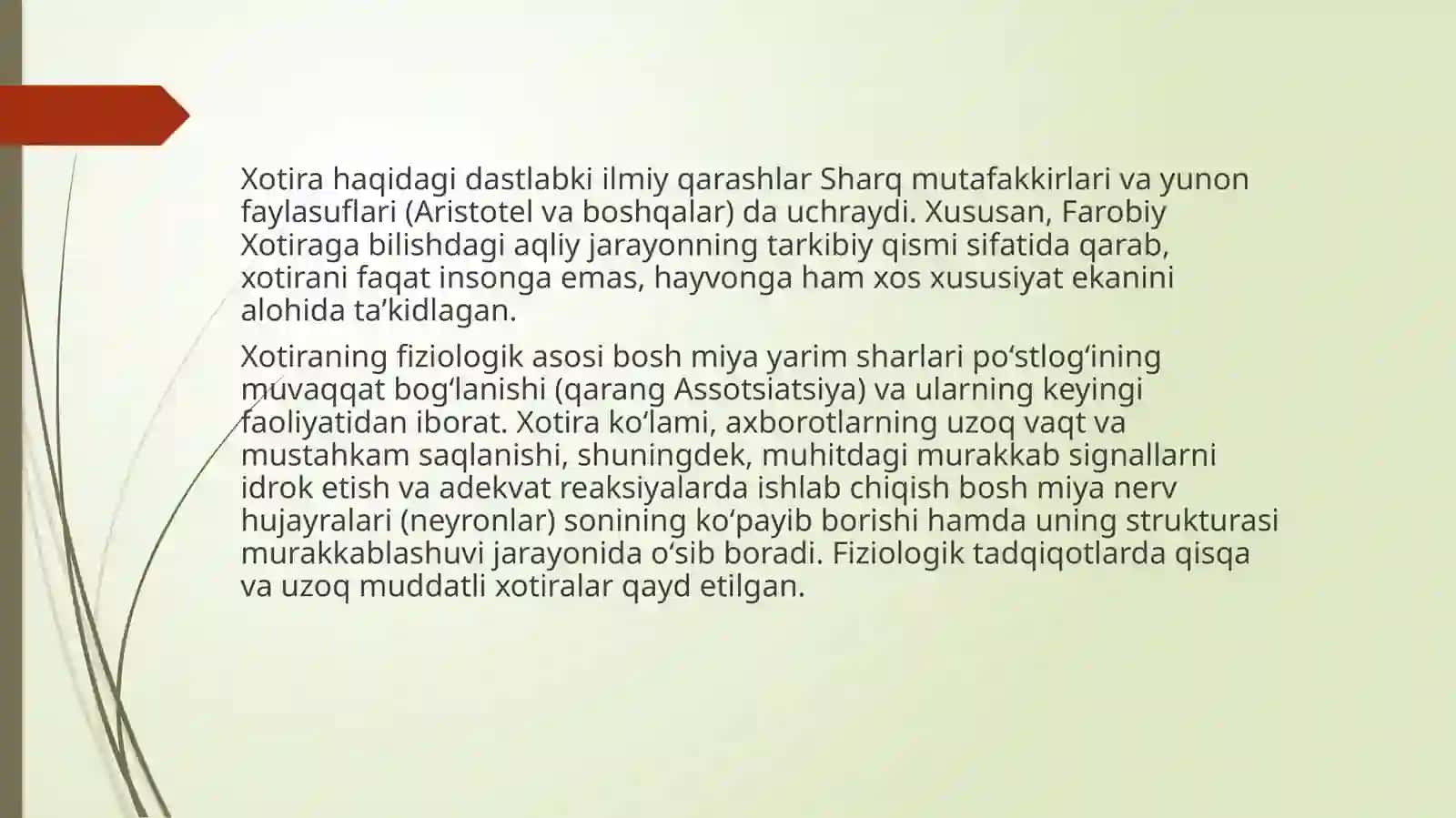 QISQA VA UZOQ MUDDATLI XOTIRANING FIZIOLOGIK MEXANIZMLARI 3