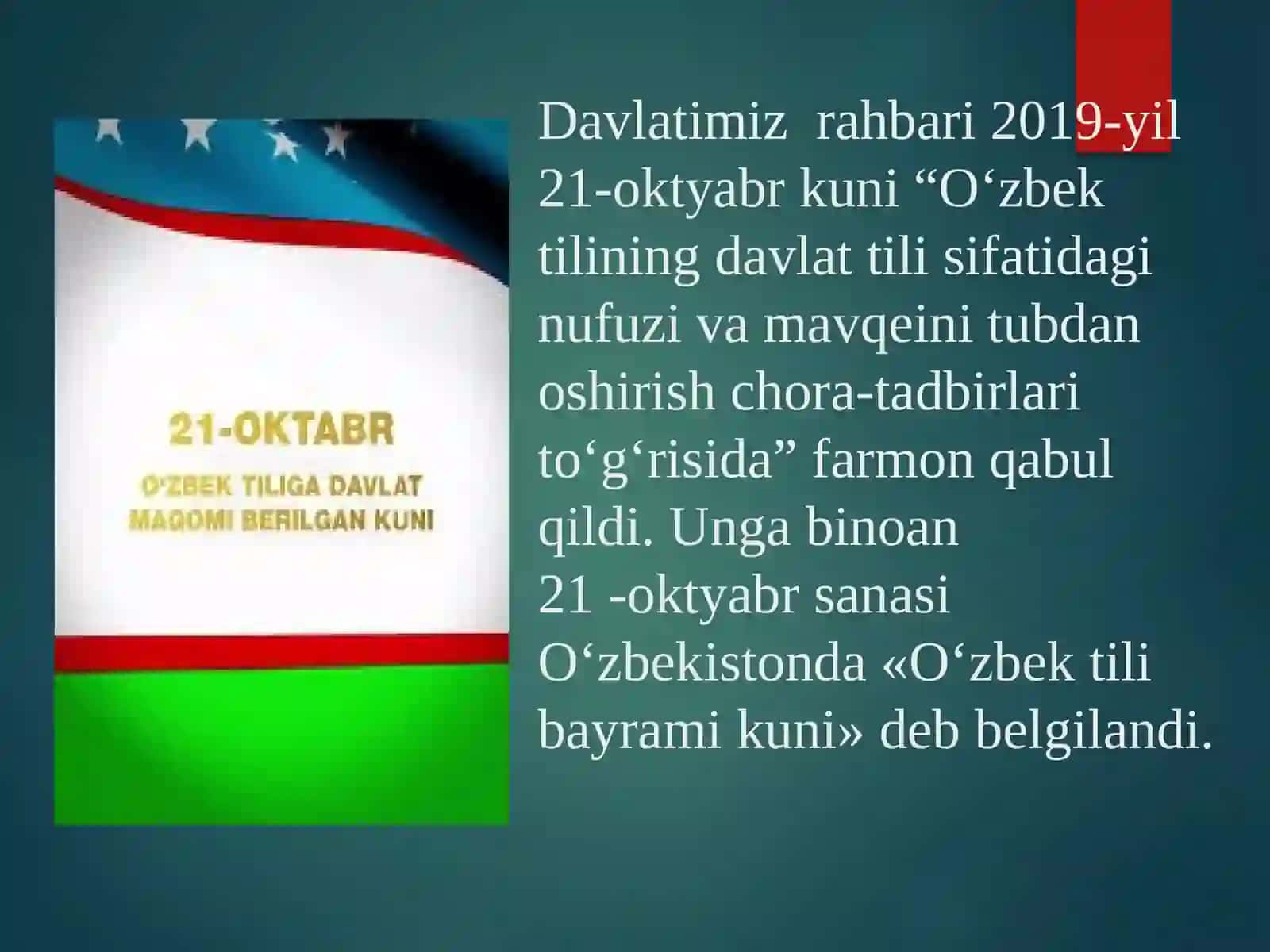 O'zbek tili – milliy o'zligimiz va mustaqil davlatchilik timsoli 3