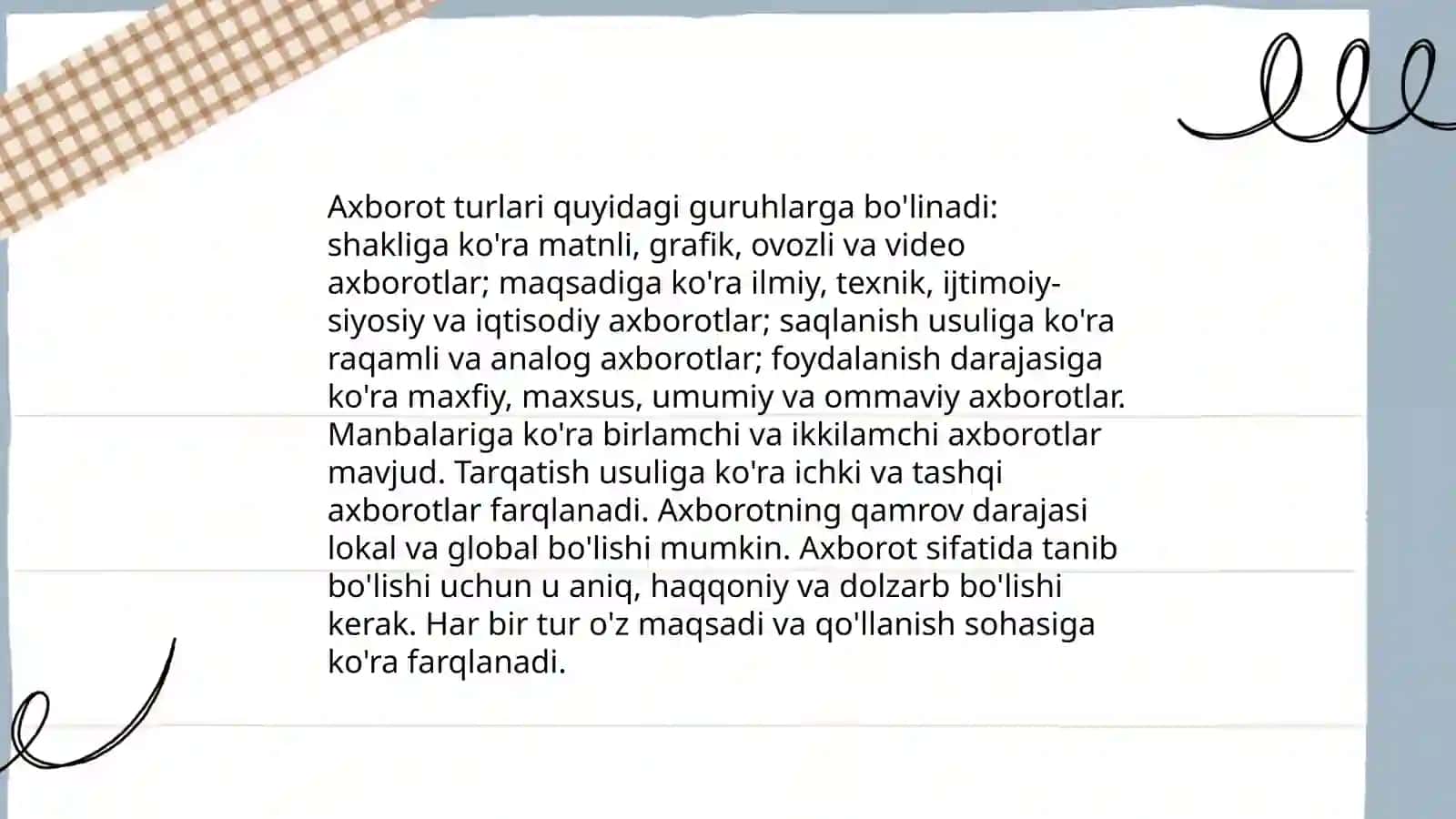 Ijtimoiy axborot turkumlanishi 3