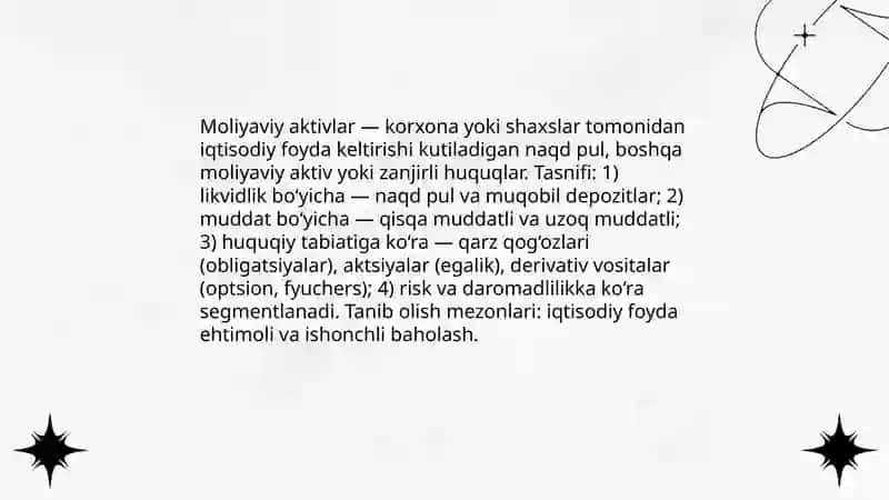 Moliyaviy aktivlarni boshqarish 3