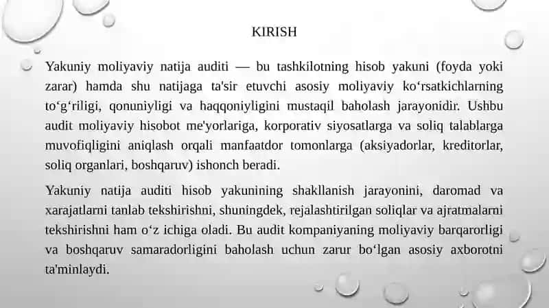 Yakuniy moliyaviy natija auditi 3