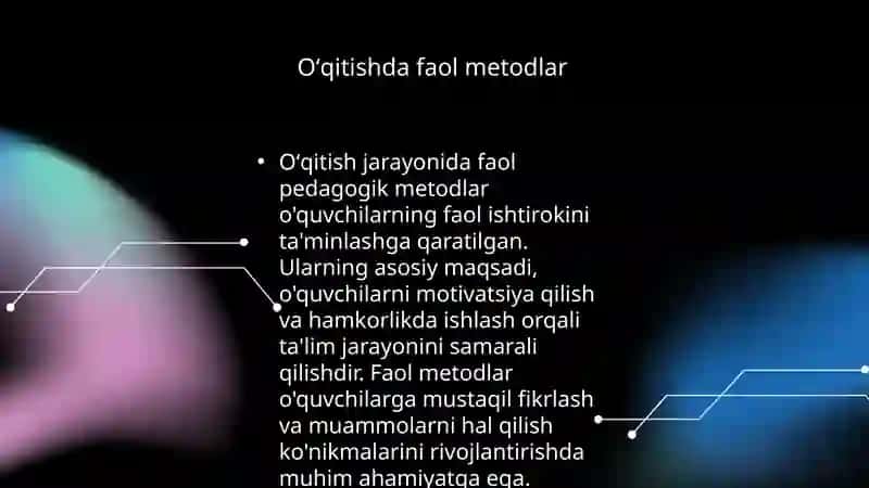 Oʻqitishning Faol Pedagogik Texnologiyalari 3