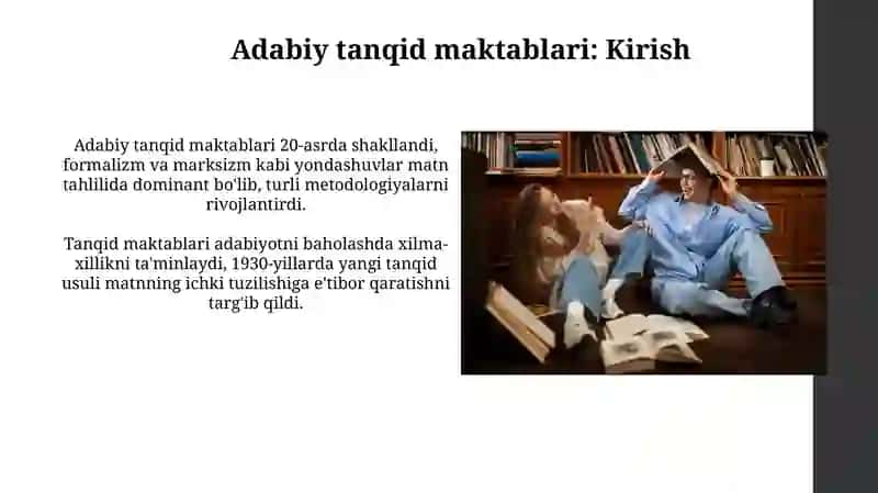 Adabiyotshunoslik maktablari 3