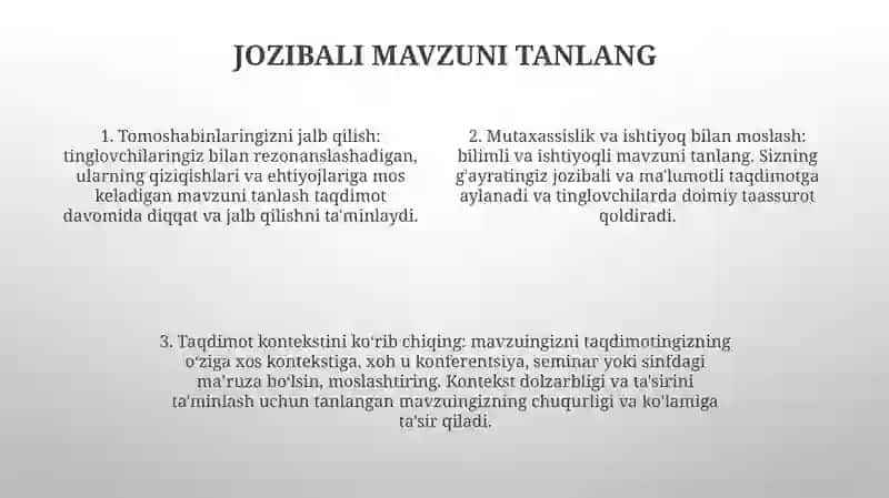 Taqdimot Tayyorlash 3