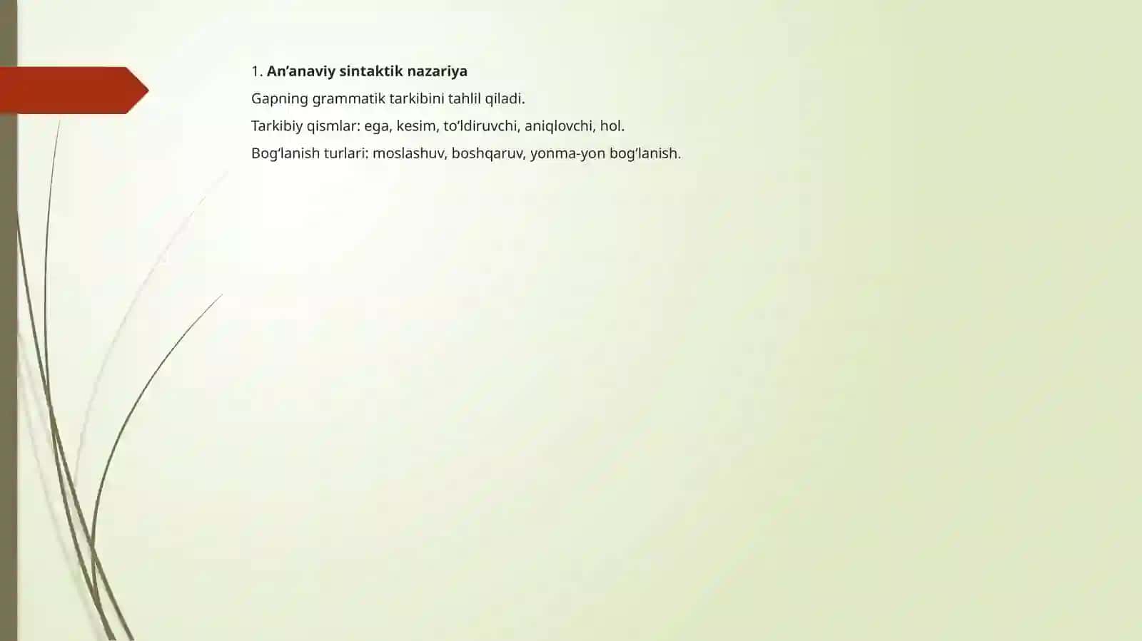 Gap qurilishi haqidagi sintaktik nazariyalar 3