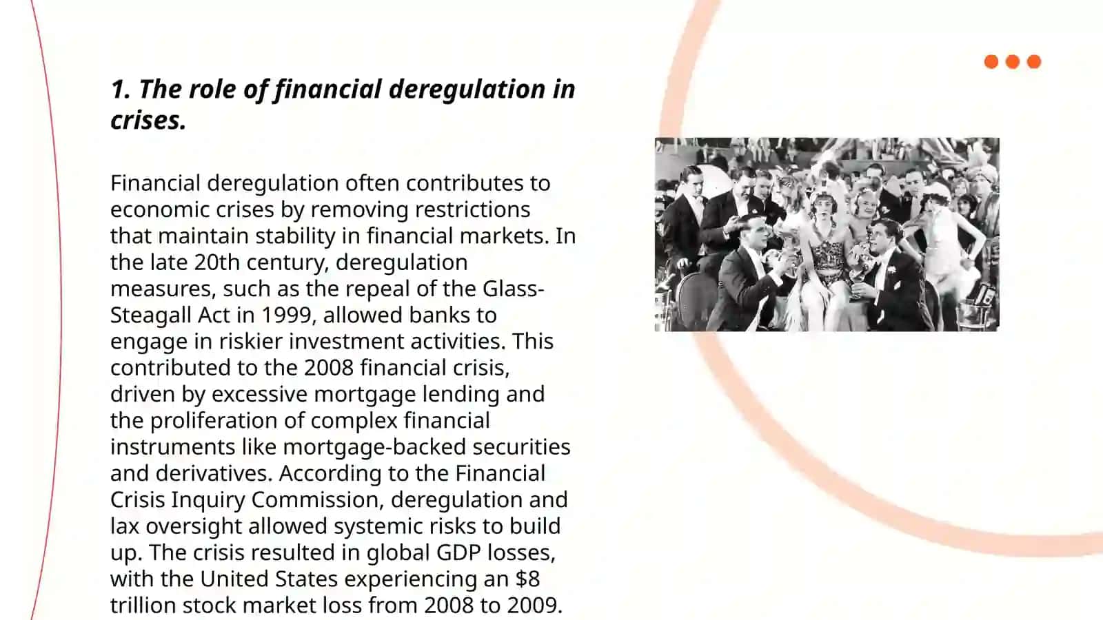 Independent work on the topic of: Financial crises 3